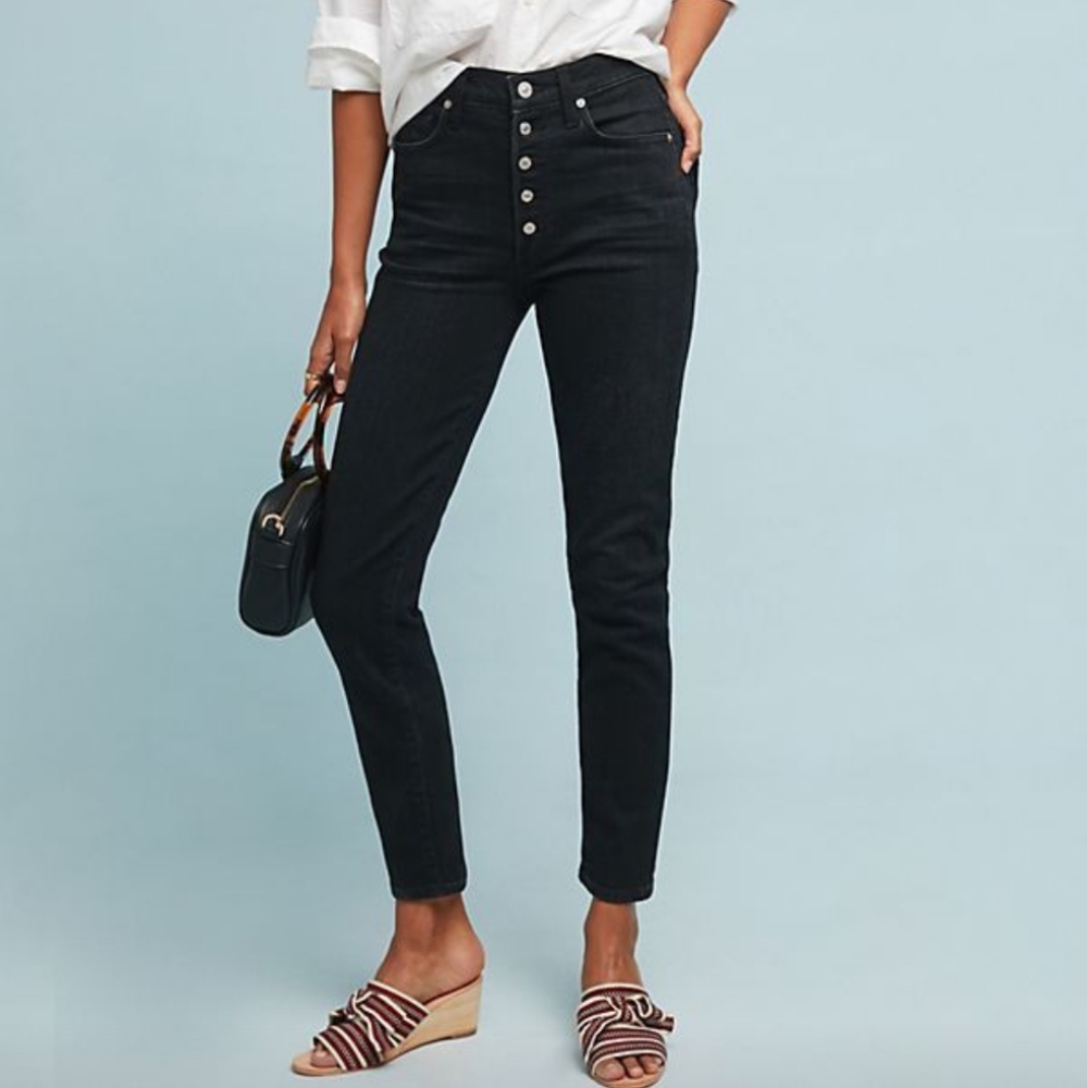 Citizens Of Humanity High Rise Black Jeans Modern Silhouette